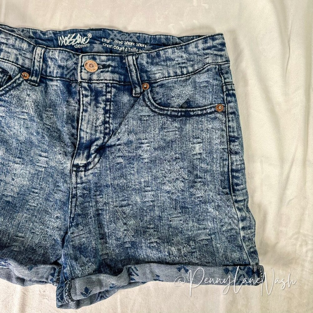 Mossimo Tribal Print Denim High Rise Short Shorts Cuffed - Picture 4 of 7